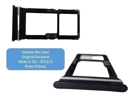 Gaveta Bandeja Chip Sim Card Moto G 5g Xt2113 Preto Prisma