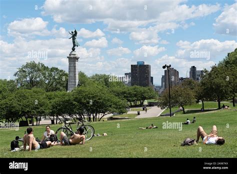 Trails at Mont Royal Park in summer, Plateau Mont Royal, Montreal ...