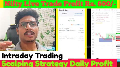 Live Trade Nifty Today Profit Rs 600 Option Trading Scalping Strategy