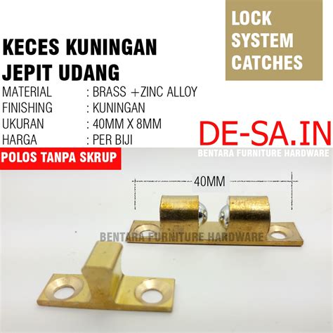 Jual Mm Keces Jepit Udang Kuningan Kecil Pintu Kabinet Cm Brass