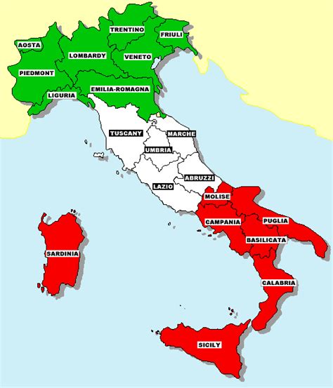 Benvenuti in Italia!: Map of Northern, Central, and South Italian...