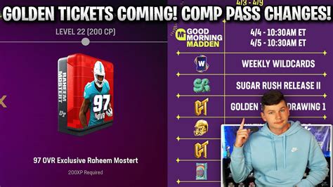 Golden Tickets Coming Comp Pass Changes And Content Schedule Revealed