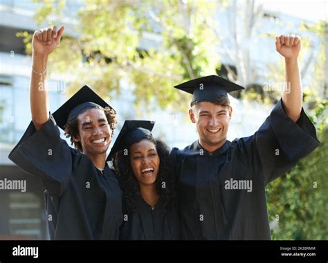 All The Studying Was Worth It Portrait Of Happy College Graduates