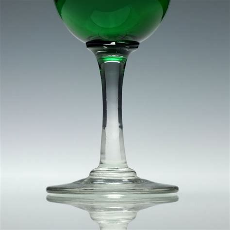 Set Of Six Victorian Green Wine Glasses C1870 Drinking Glasses Exhibit Antiques