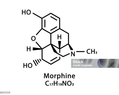 Morfin Molekuláris Szerkezet Morfin Csontváz Kémiai Képlet Kémiai Molekuláris Képletvektor