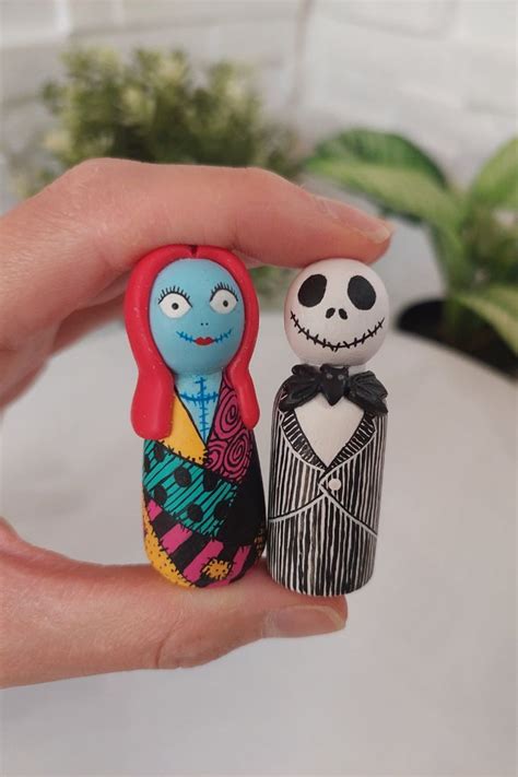 Jack Skellington And Sally Peg Doll Couple Set The Nightmare Before