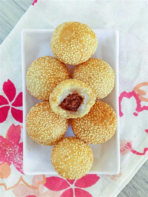 Buchi With Red Bean Filling Sesame Balls Kawaling Pinoy