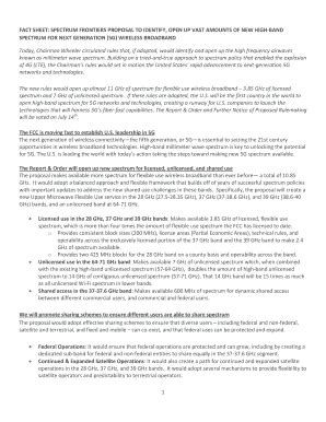 Fillable Online Apps Fcc 1 FACT SHEET SPECTRUM FRONTIERS PROPOSAL TO