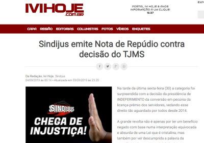 SINDIJUS MS na mídia Servidores do Judiciário realizam manifestação