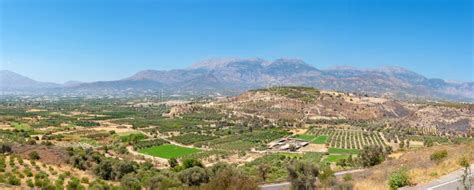 Paesaggio Della Pianura Di Messara Crete Grecia Fotografia Stock