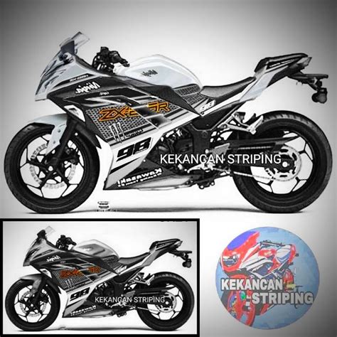 Jual Striping Ninja 250FI OLD Livery ZX 25R WHITE Dan GREY Shopee