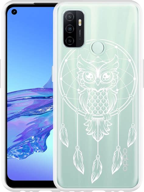 Oppo A Hoesje Dream Owl Mandala White Designed By Cazy Bol