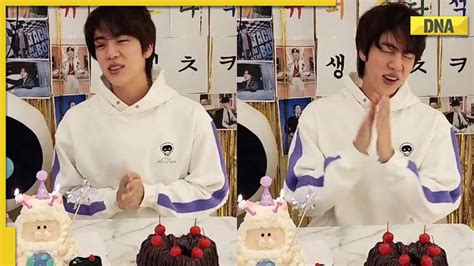 Bts Jin Cuts His Birthday Cake During Live Session Says This About