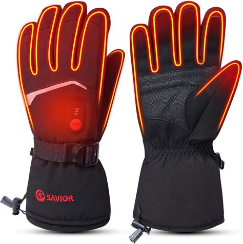 Heated Gloves For Men Women Savior Heat Electric Battery Powered Gloves Rechargeable Ski