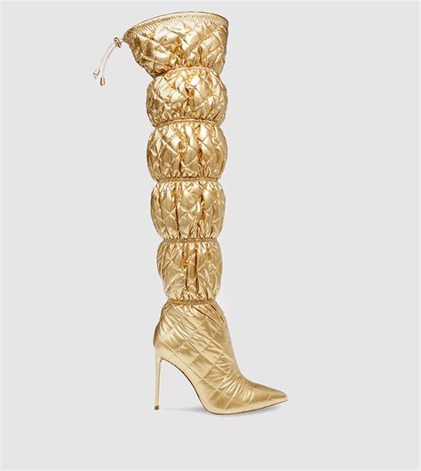 Buy Steve Madden Silhouette Stilettoes Knee High Boots In Gold