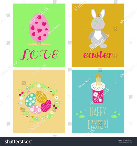 Happy Easter Greeting Cards Template With Easter Royalty Free Stock