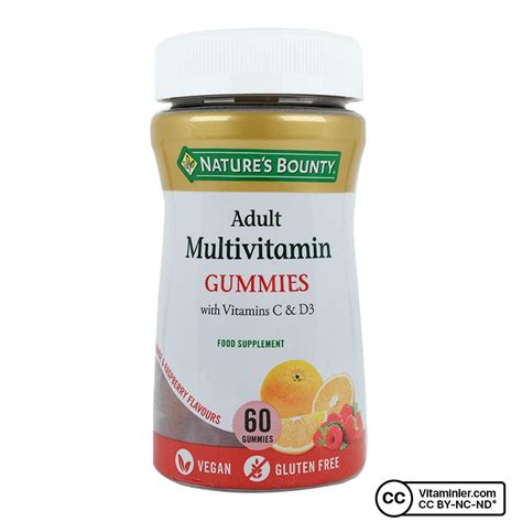 Natures Bounty Adult Multivitamin Gummies With Vitamins C And D3 60