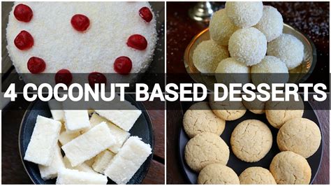 4 instant coconut dessert recipes | coconut cake | coconut barfi ...