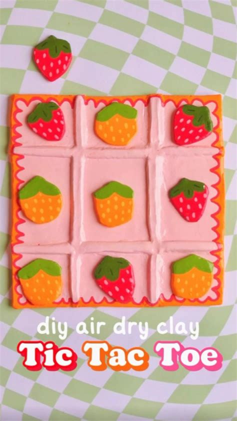 DIY Tic Tac Toe Board Air Dry Clay Clay Craft Noughts And Crosses