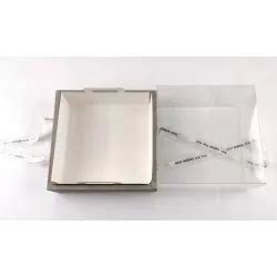 Boite Brunch Box transparente carrée avec Ruban 20cm Planète Gateau