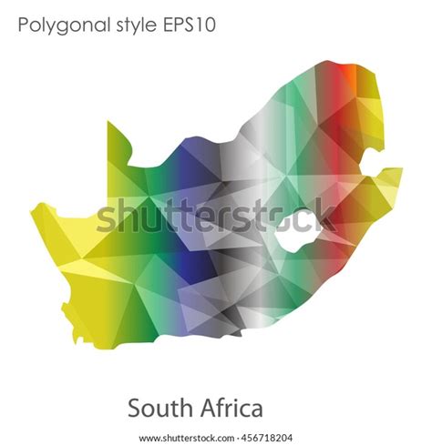 South Africa Map Geometric Polygonal Styleabstract Stock Vector