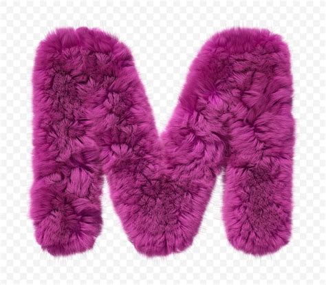 Premium Psd Pink Fur Alphabet Furry Letter M Isolated