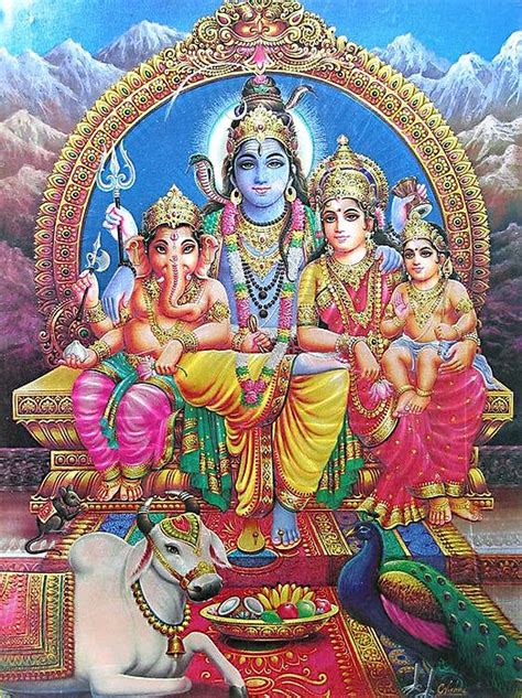 Shiva Parvati Kartikeya And Ganesha