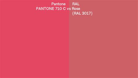 Pantone C Vs Ral Rose Ral Side By Side Comparison