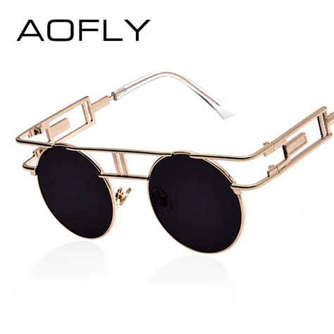 Aofly Fashion Metal Frame Steampunk Sunglasses Women Brand Designer