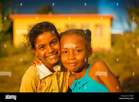 Mauritius Rodrigues Island Mourouk Portrait Of Two Young Creole