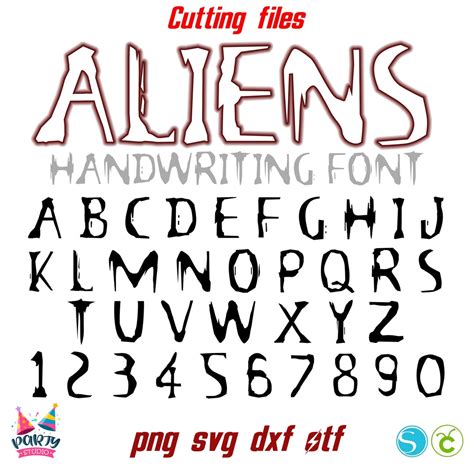 Aliens Font Otf Gothic Font Svg Alien Letters Cricut Alien Font Svg