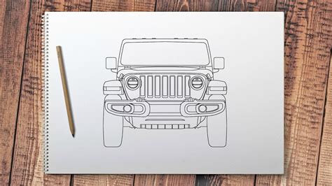 How To Draw A Jeep Wrangler Jl Youtube