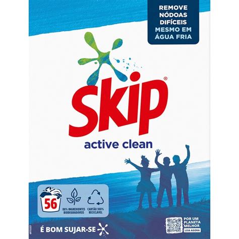 Detergente em Pó para Máquina da Roupa Active Clean embalagem 56 doses