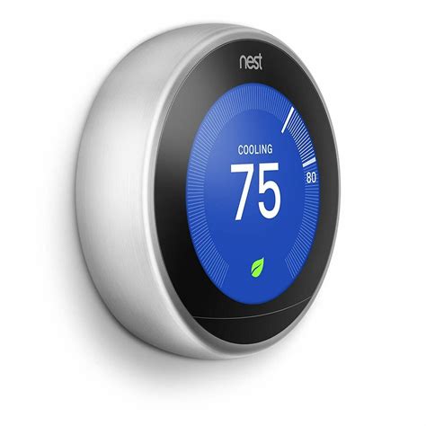 Nest T3007ES 3rd Gen Programmable Smart Thermostat - Stainless Steel ...