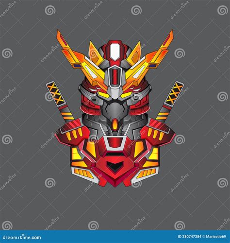 Gundam Warrior Ninja Costum Robotic Design With Modern Illustration