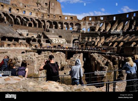 Inside The Roman Colosseum In Rome Italy Stock Photo Alamy
