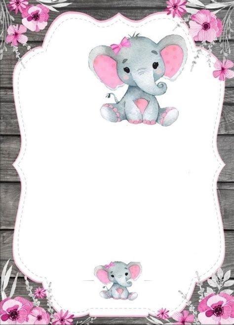 Tarjeta De Invitaci N De Baby Shower Elefantita Bebe Para Ni A Artofit