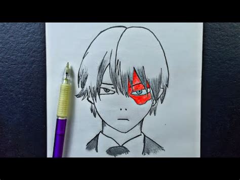 How To Draw Shoto Todoroki Easy Step By Step Easy Drawing Youtube