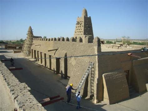 Djingereyber Mosque Rehabilitation Aerial View Of Timbuktu With Djingareyber Mosque In The