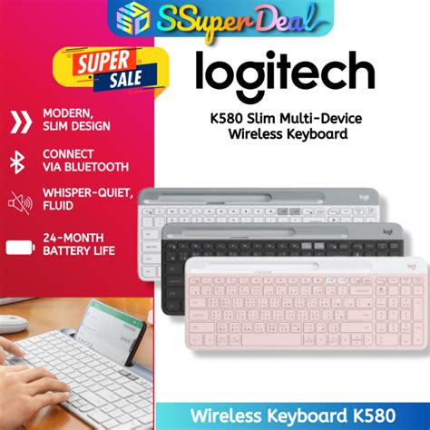 Logitech K Slim Multi Device Wireless Keyboard Lazada