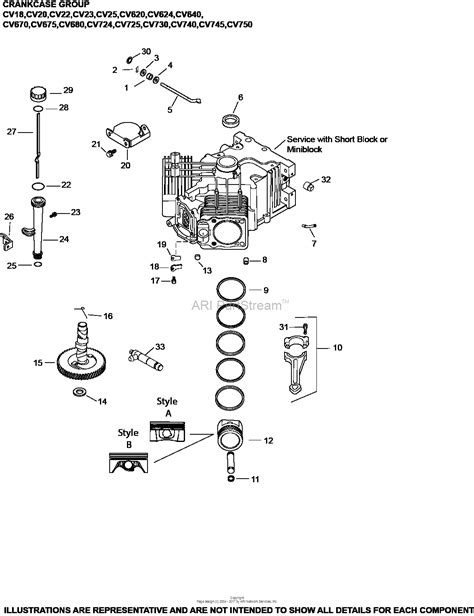 Kohler CV740 3141 MTD 25 HP 18 6 KW Parts Diagram For Crankcase 2 24