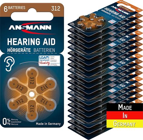 Ansmann Hearing Aid Batteries With Easy Grip Protective Film Brown