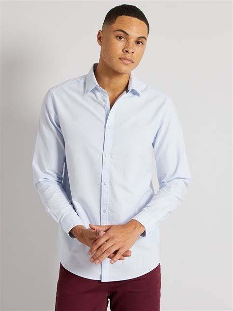 Camisa Oxford Regular Azul Kiabi