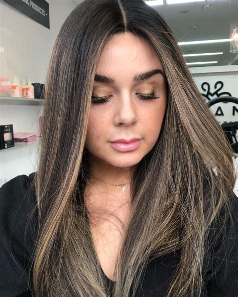 dark brown balayage on black hair 11