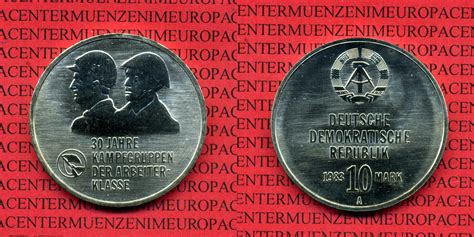 10 Mark DDR Gedenkmünze Cu Ni DDR 10 Mark 1983 30 jahre Kampfgruppen