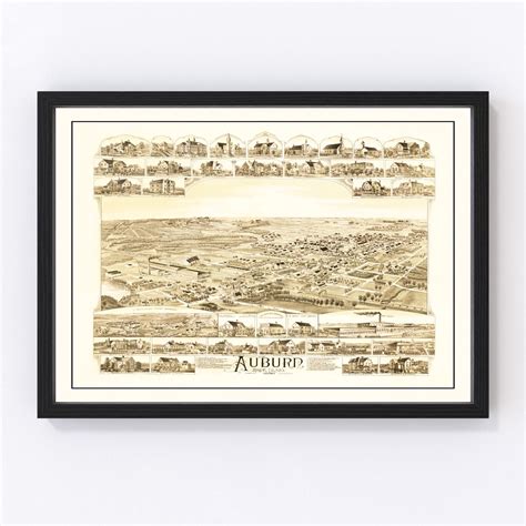 Vintage Map Of Auburn Rhode Island 1890 By Teds Vintage Art