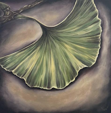 Pamela Hoke Gingko Hug Oil Painting For Sale At 1stdibs