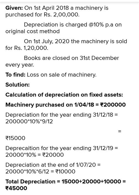 On 1st April 2018 A Machinery Is Purchased For Rs 2 00 000