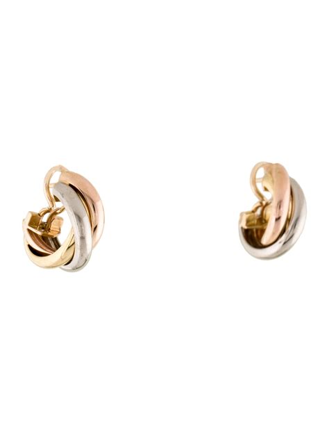 Cartier Trinity Earrings 18k Yellow Gold Hoop Earrings Crt96301