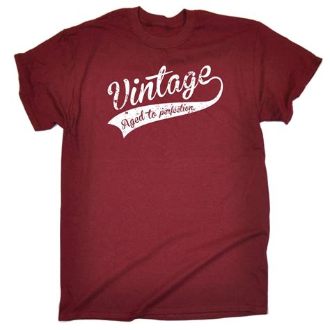 Funny Mens T Shirts Vintage Aged To Perfection Old T-SHIRT Birthday ...